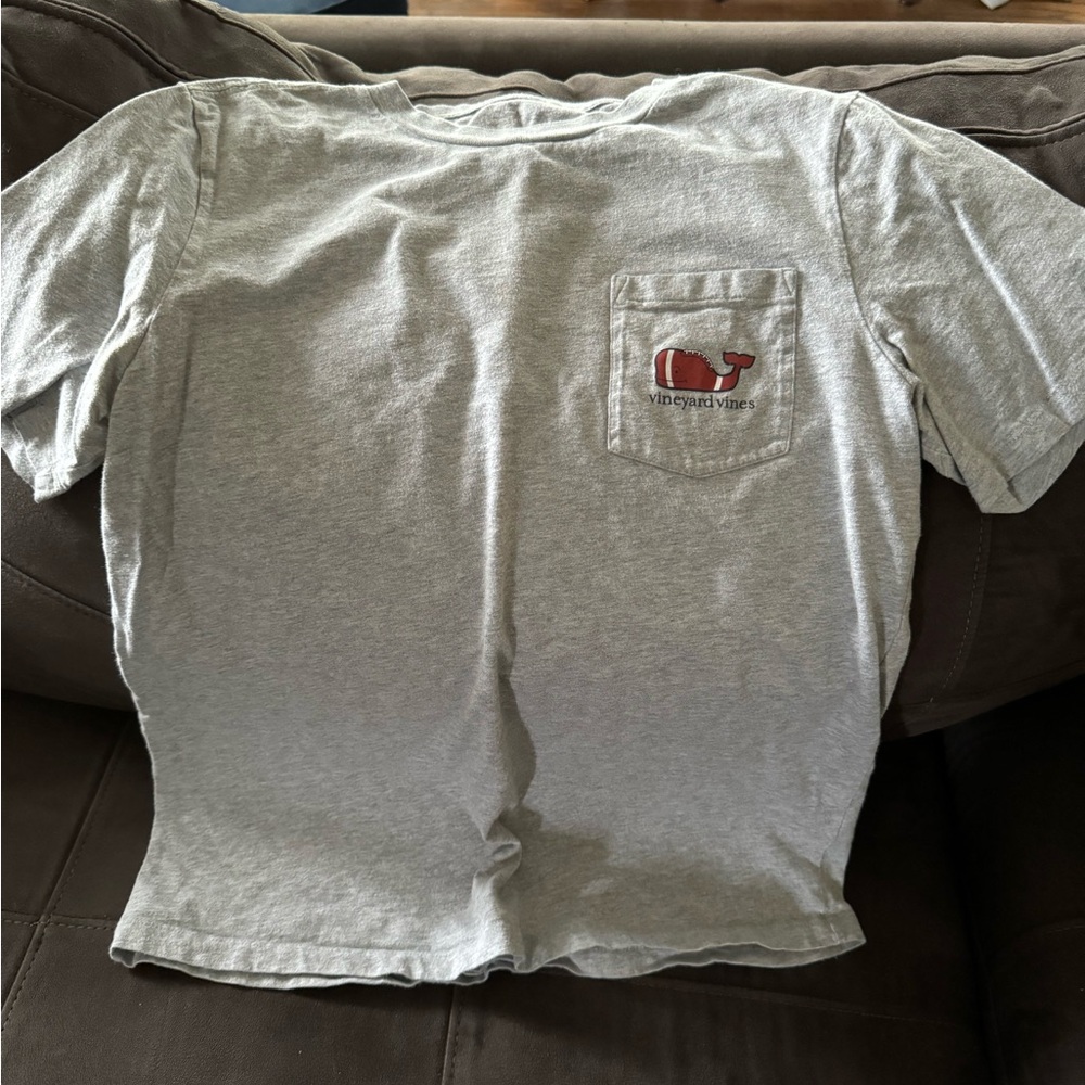 Gray Vineyard Vines boys football tshirt